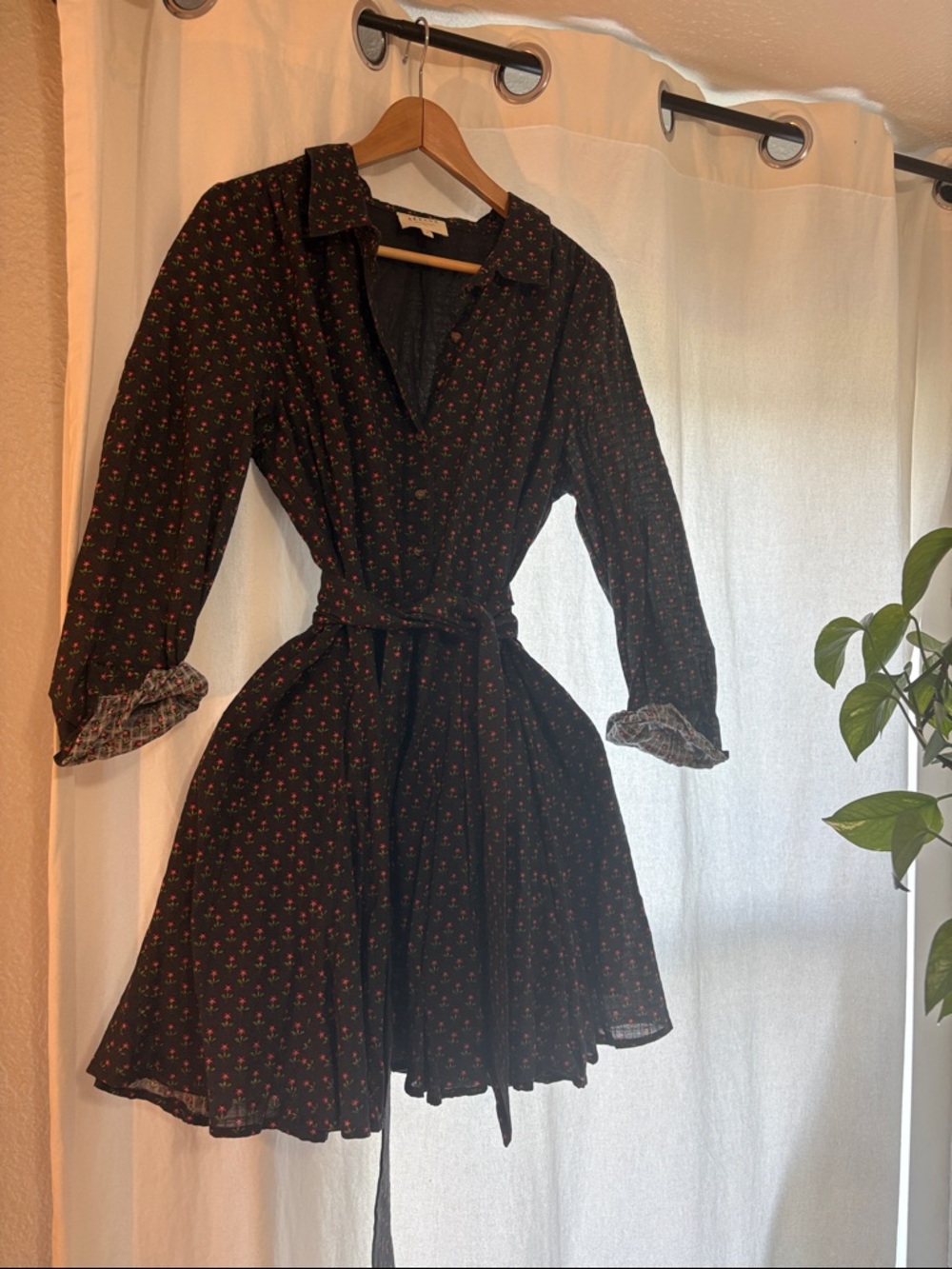 Sézane Mini Tie-Waist Dress
